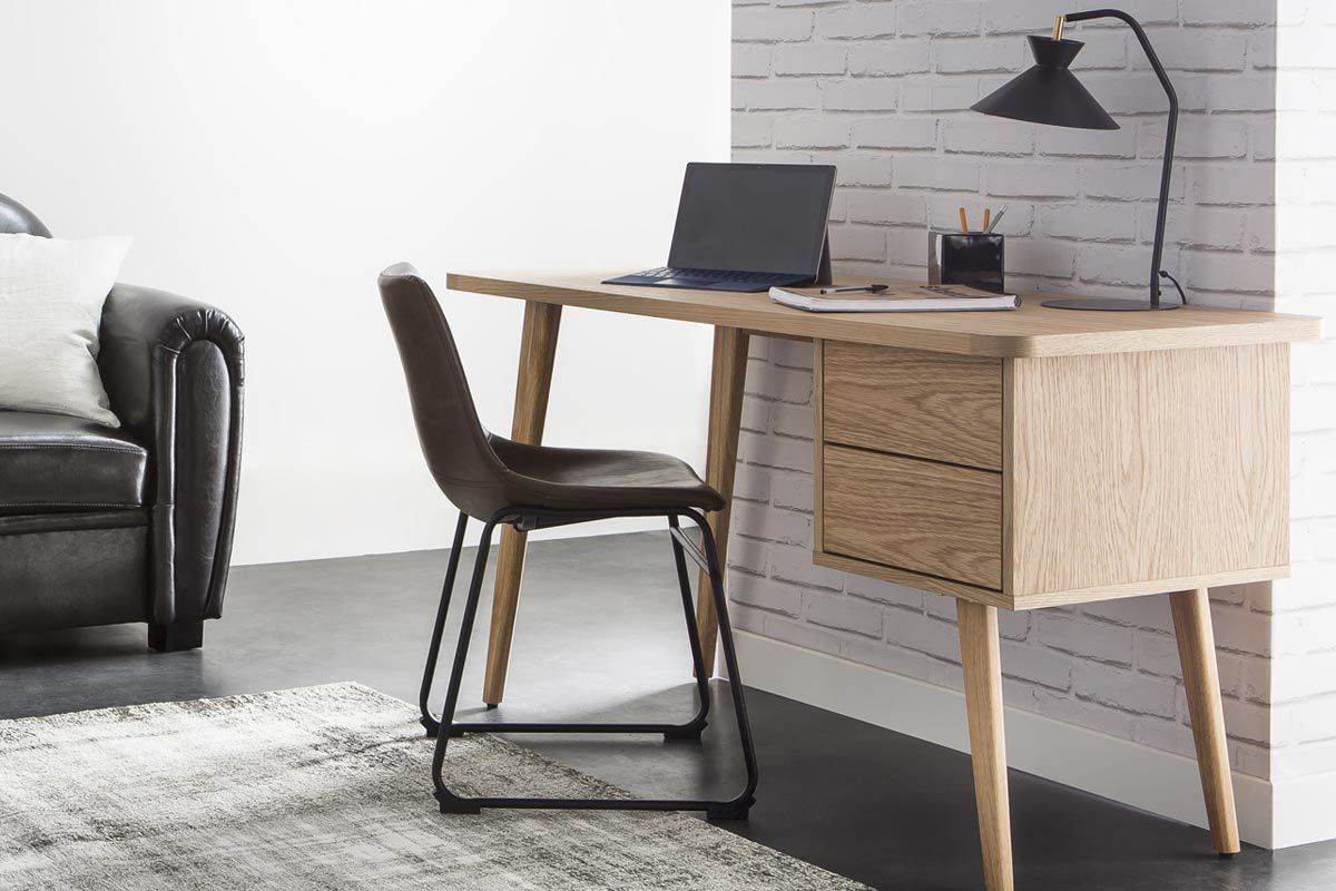 Lampe  poser design acier noir LEEDS