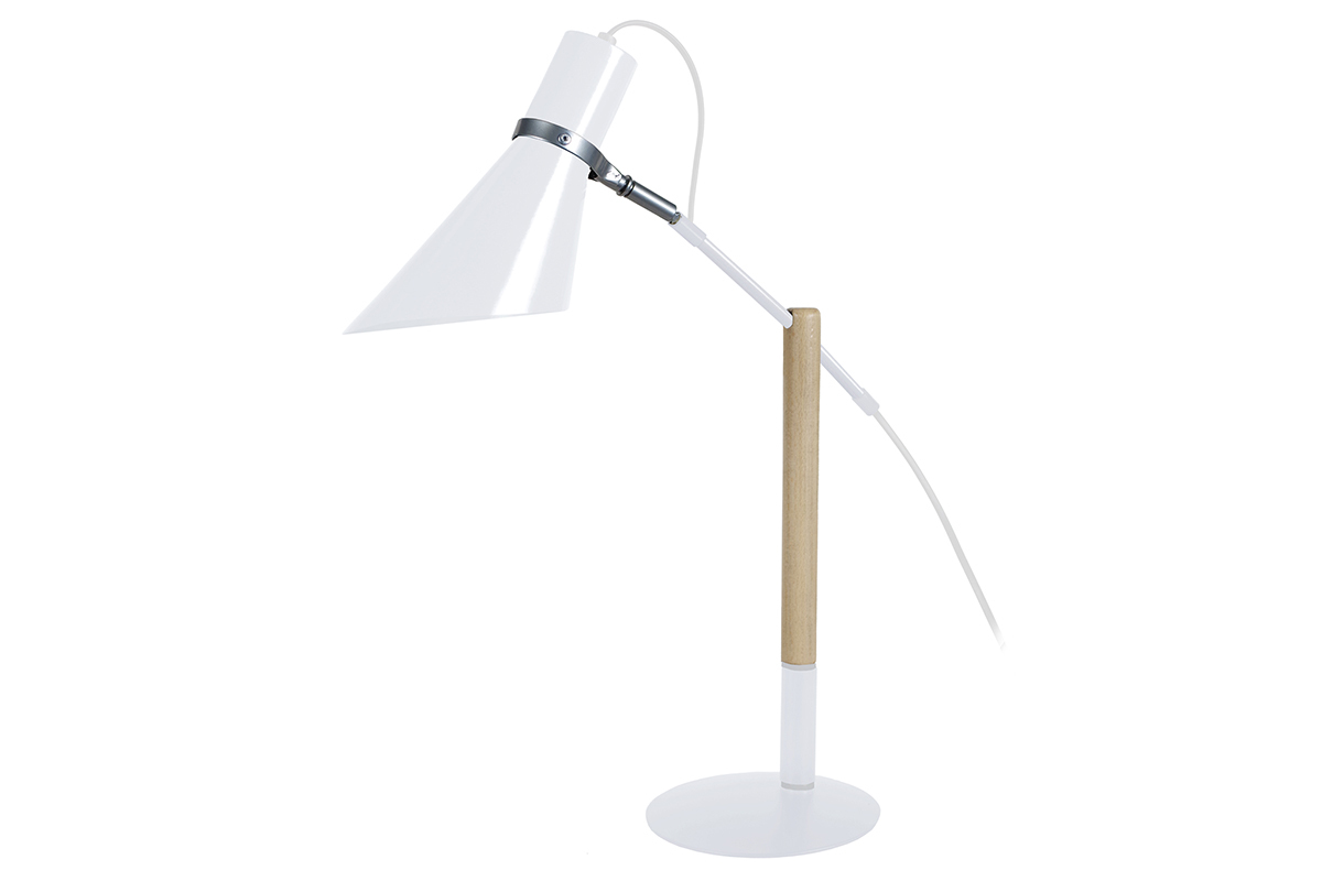 Lampe  poser design bois et acier blanc SOUND