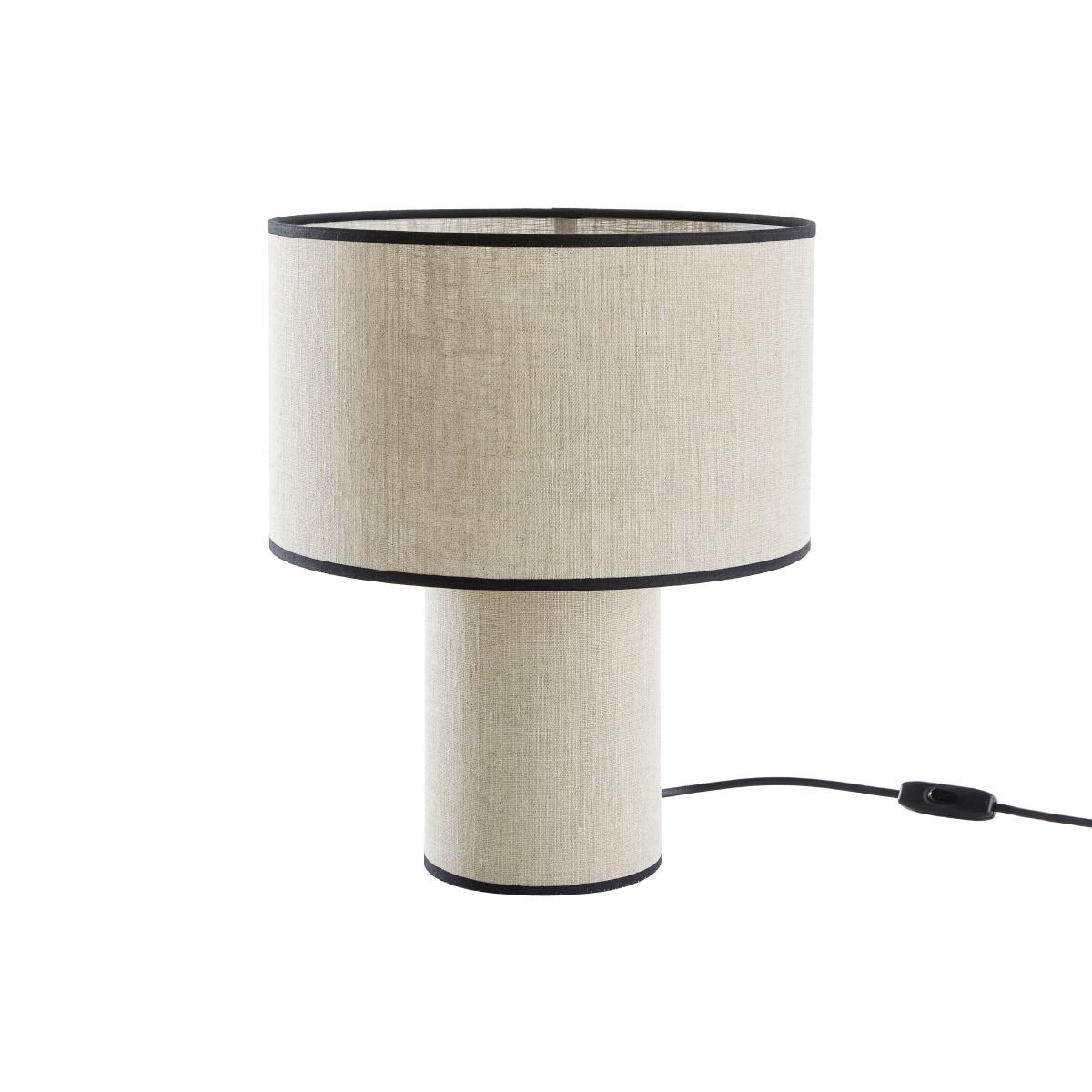 Lampe à poser design en lin et coton noir H36 cm SLOT Lampe à poser design en lin et coton noir H36 cm SLOT
