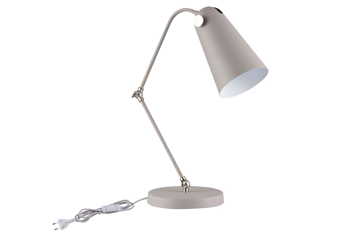 Lampe � poser design en m�tal gris mat NOVARA