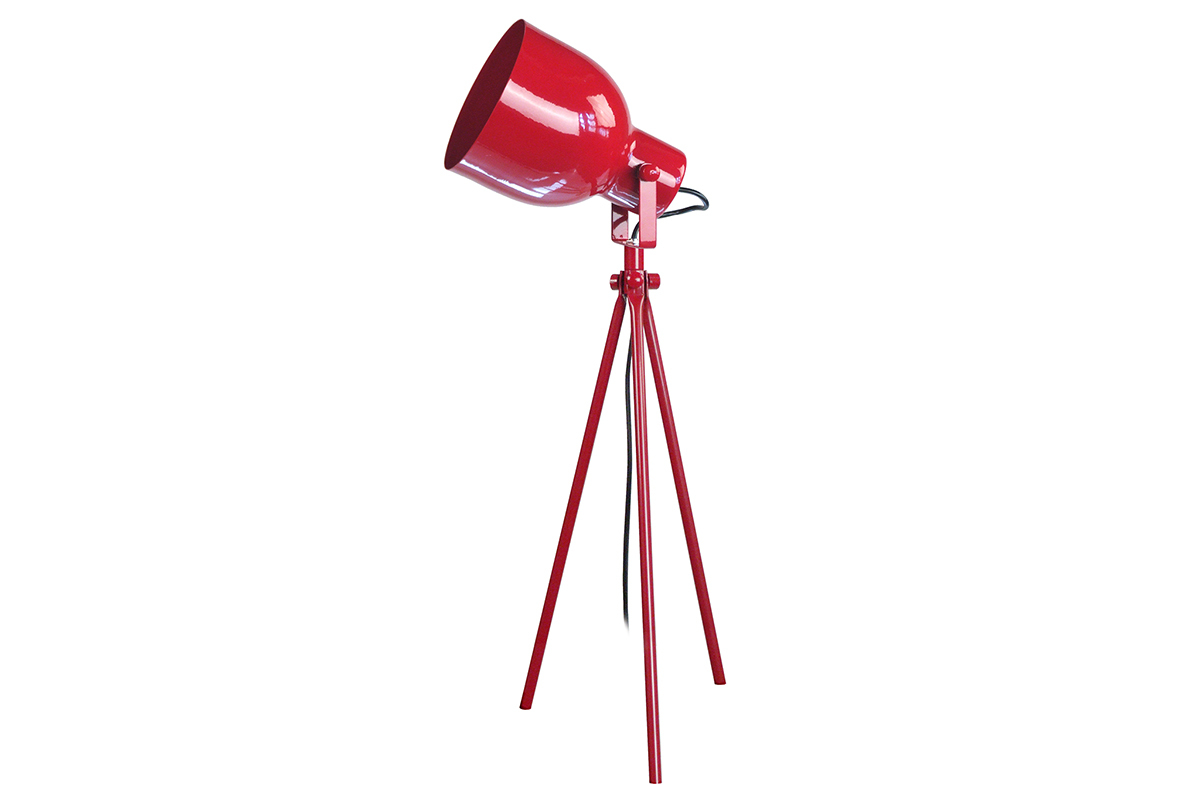Lampe  poser design trpied acier rouge CITY
