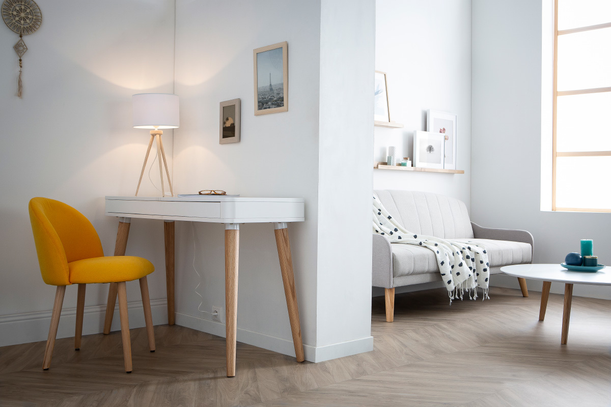 Lampe � poser design tr�pied bois naturel TRIPOD