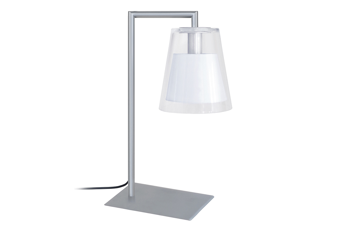 Lampe  poser design verre et mtal blanc ACROSS