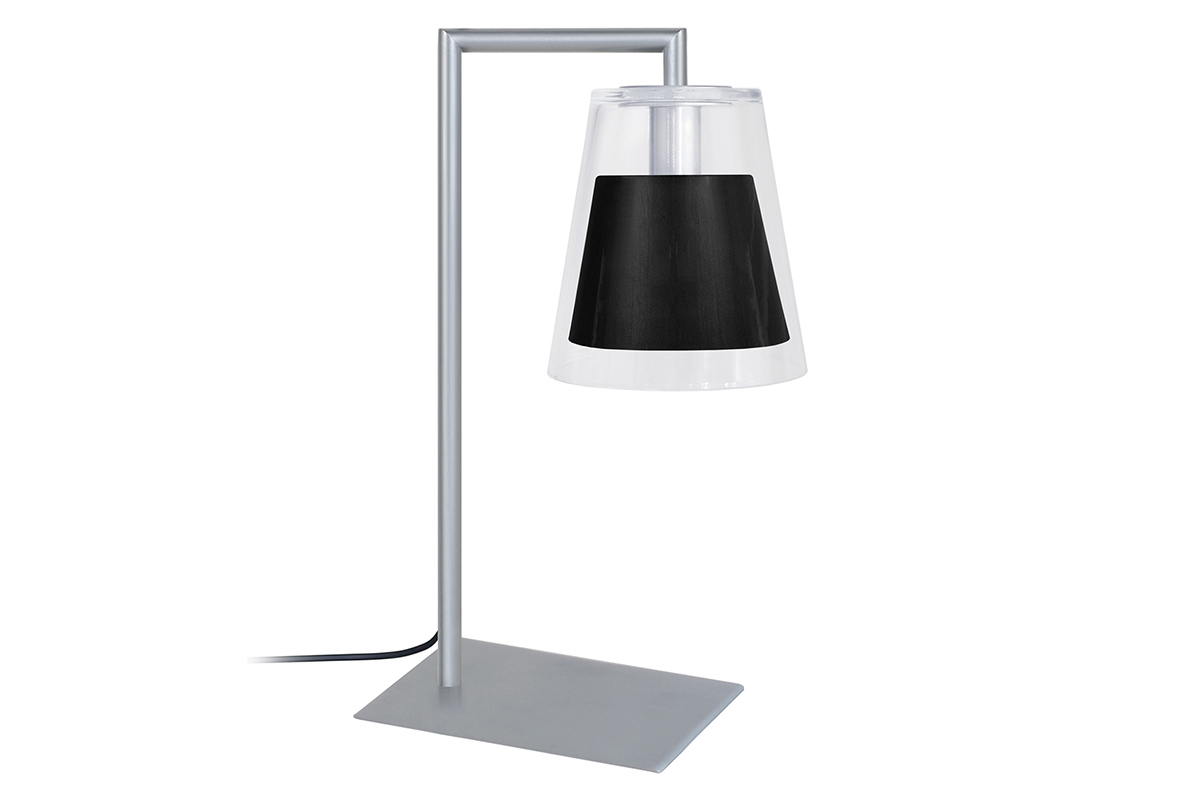 Lampe  poser design verre et mtal noir ACROSS