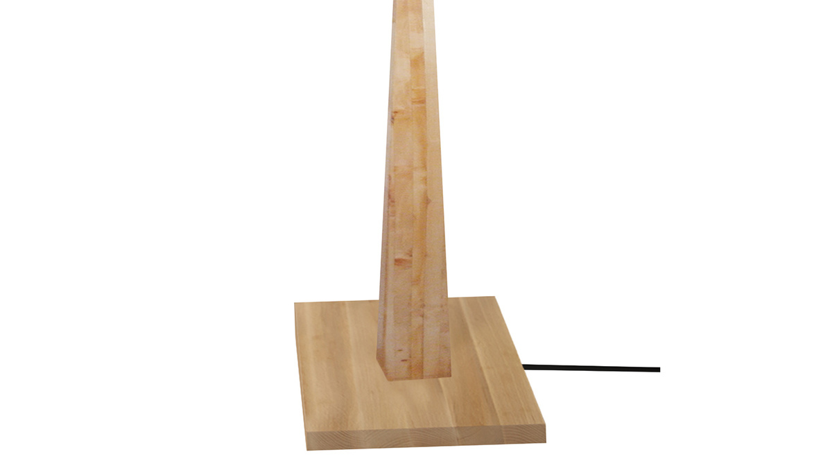 Lampe à poser en bois clair avec abat-jour écru H54 cm NIDRA