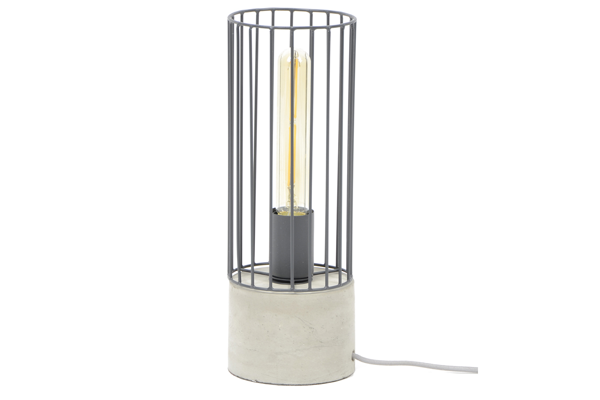 Lampe � poser industrielle en m�tal base ciment CONCRETE
