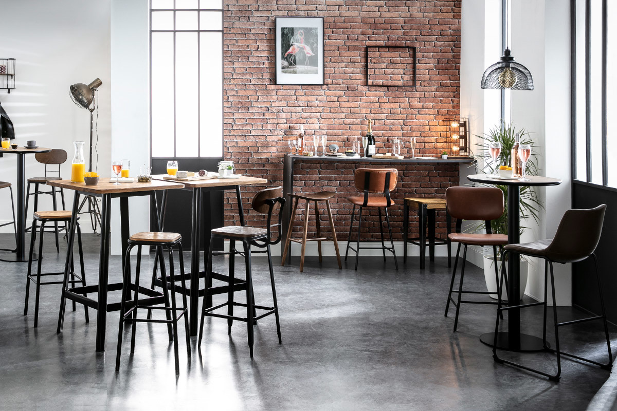 Lampe  poser industrielle en mtal finition rouille marron RUST