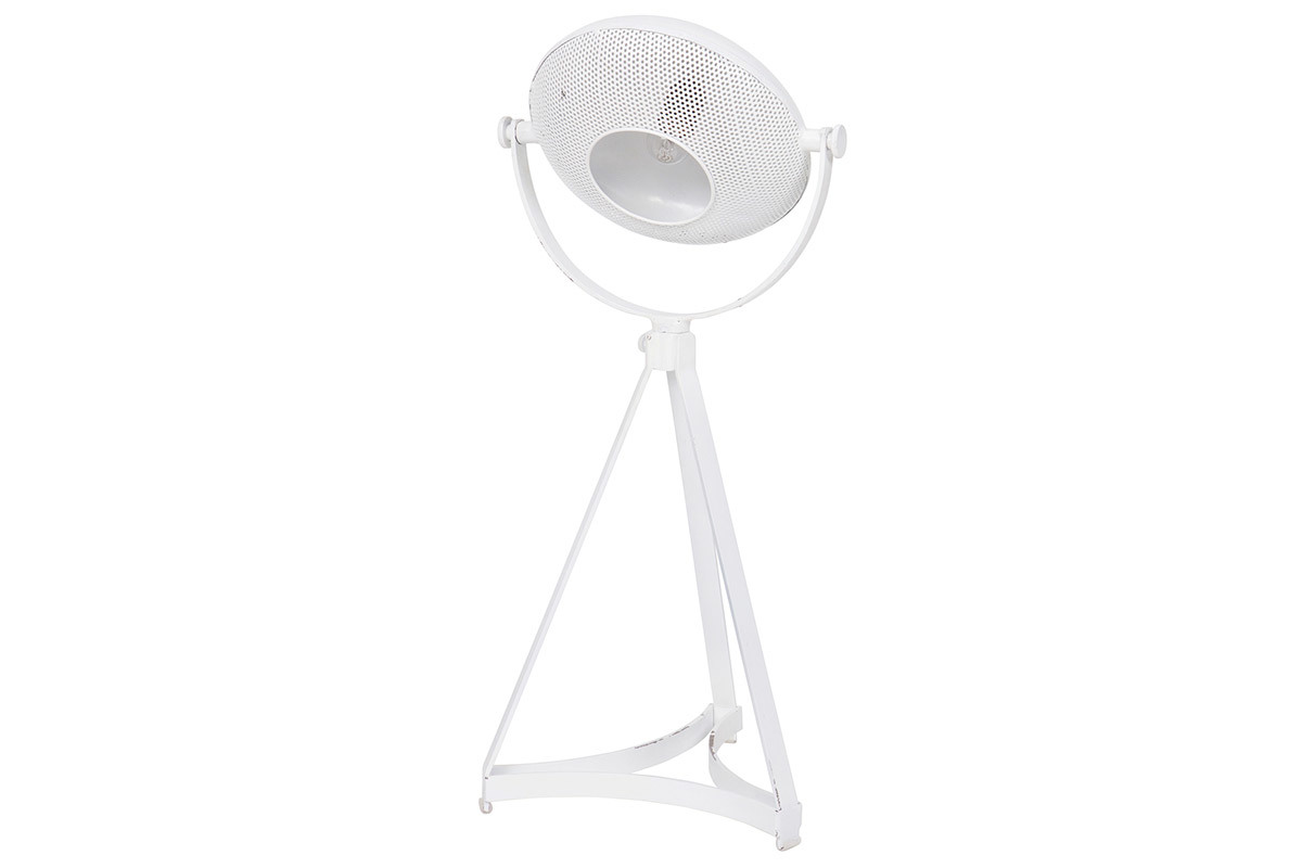 Lampe � poser industrielle m�tal blanc BLOUM