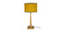 Lampe à poser jaune avec pied en bois NIDRA