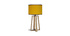 Lampe à poser jaune avec piètement croisé bois MANON