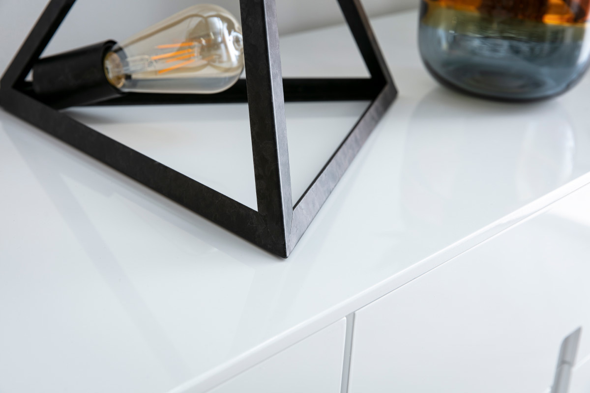 Lampe � poser pyramide argent vieilli LOUVRE