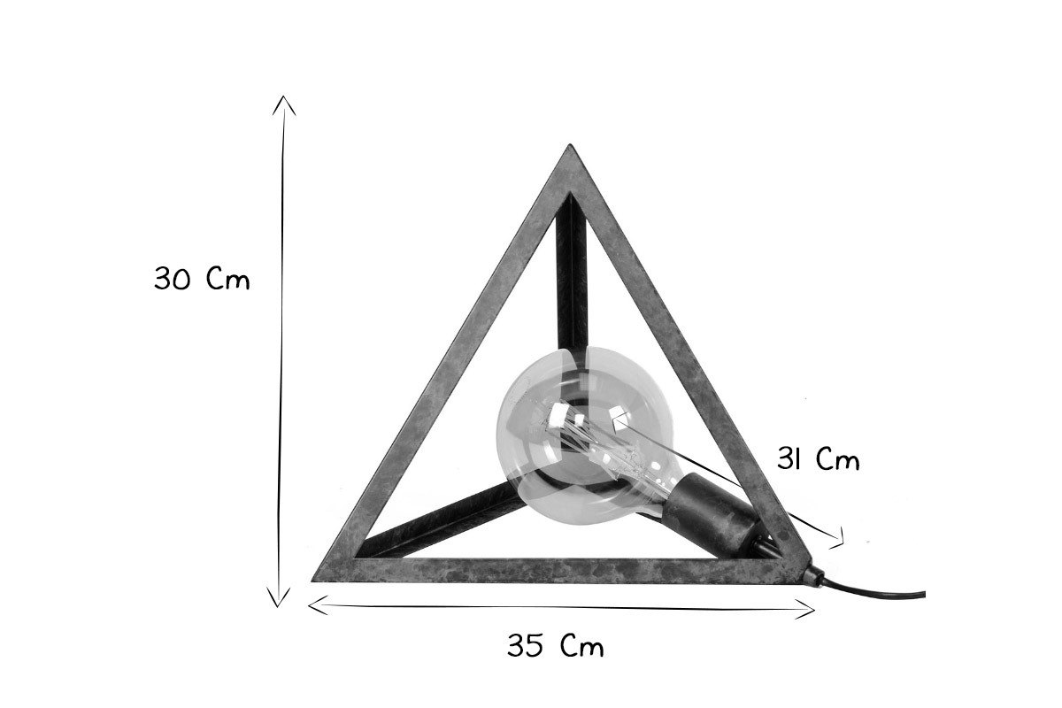 Lampe � poser pyramide argent vieilli LOUVRE
