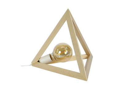 Lampe &agrave; poser pyramide en bois DUNE