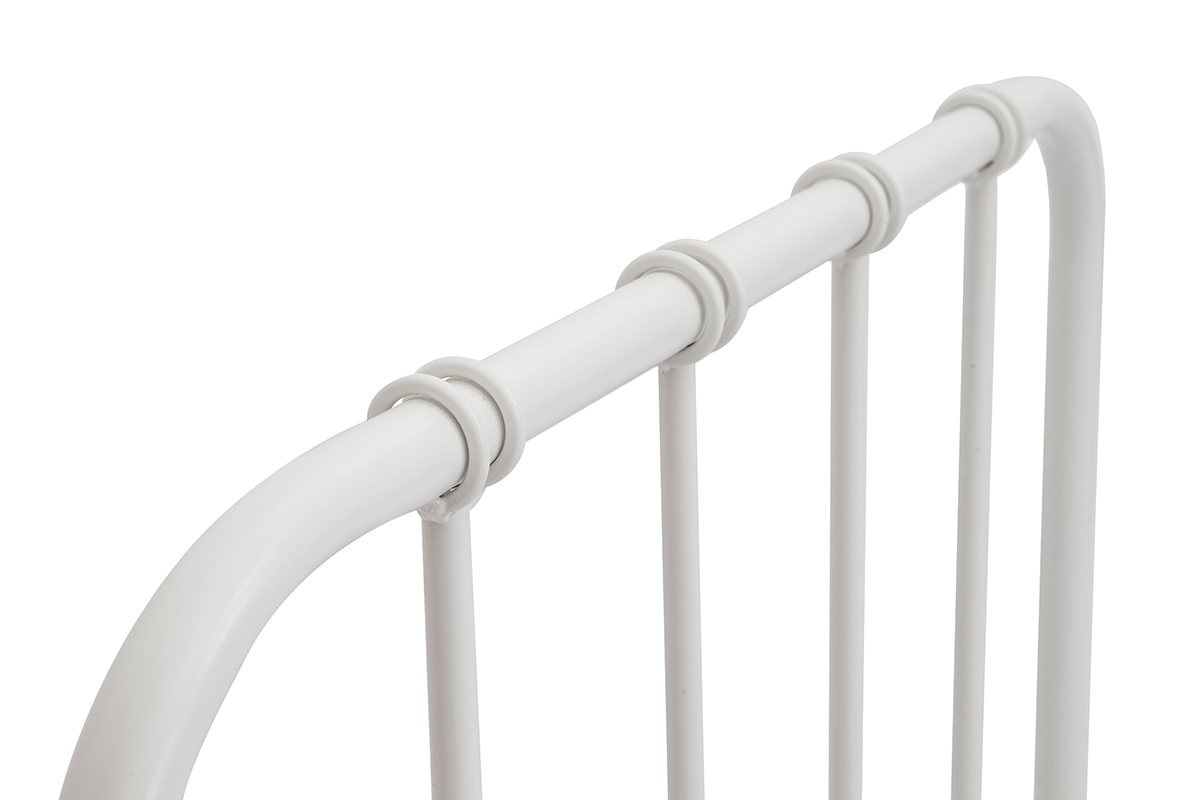 Lit 1 place 90x190 cm en mtal blanc AUGUSTE