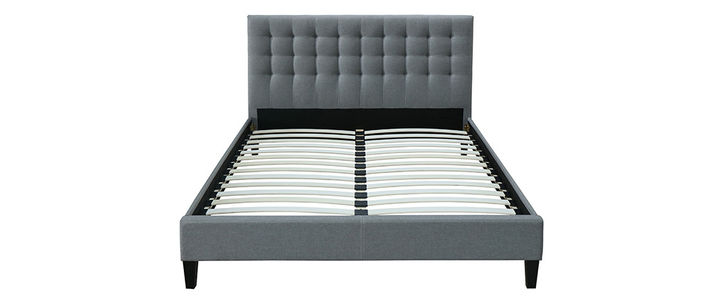 Miliboo - Tête de lit moderne en tissu gris 140 cm ANATOLE - Maison