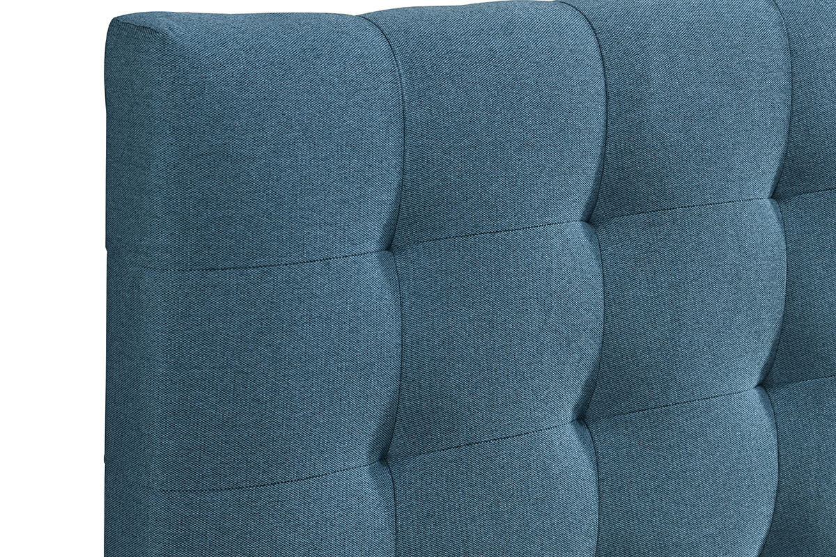 Lit 160x200 cm bois et bleu canard LYNN