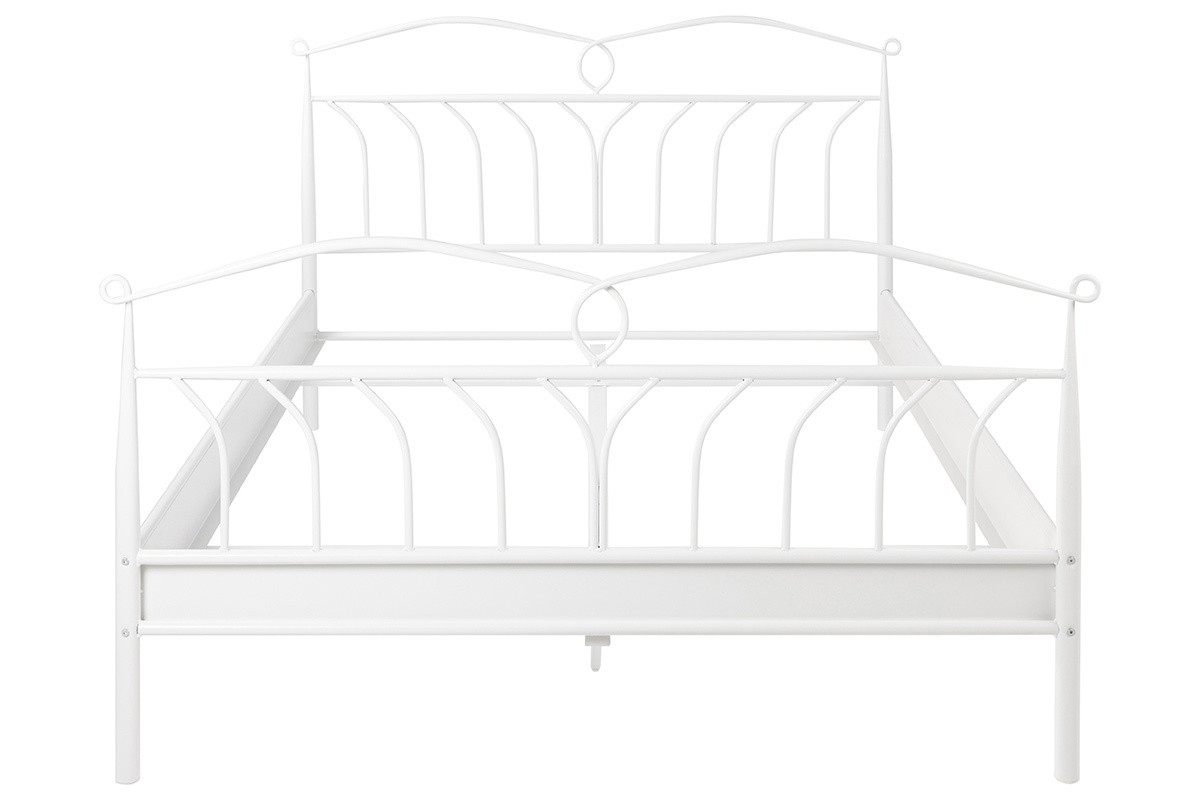 Lit 2 places 140x200 cm en mtal blanc NOTTE
