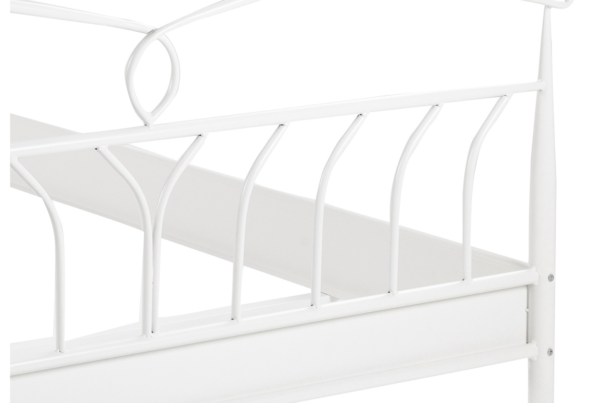 Lit 2 places 140x200 cm en mtal blanc NOTTE