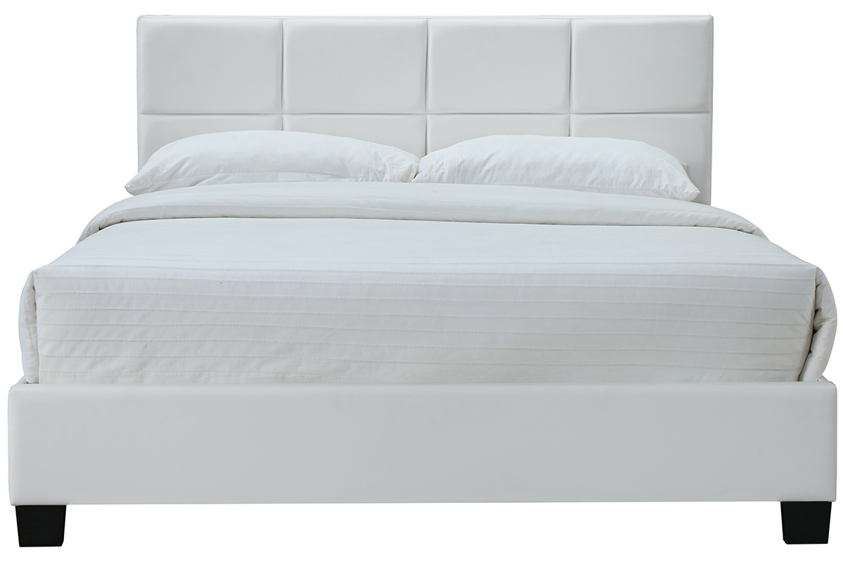 Lit 2 places 160x200 cm blanc SOLAL