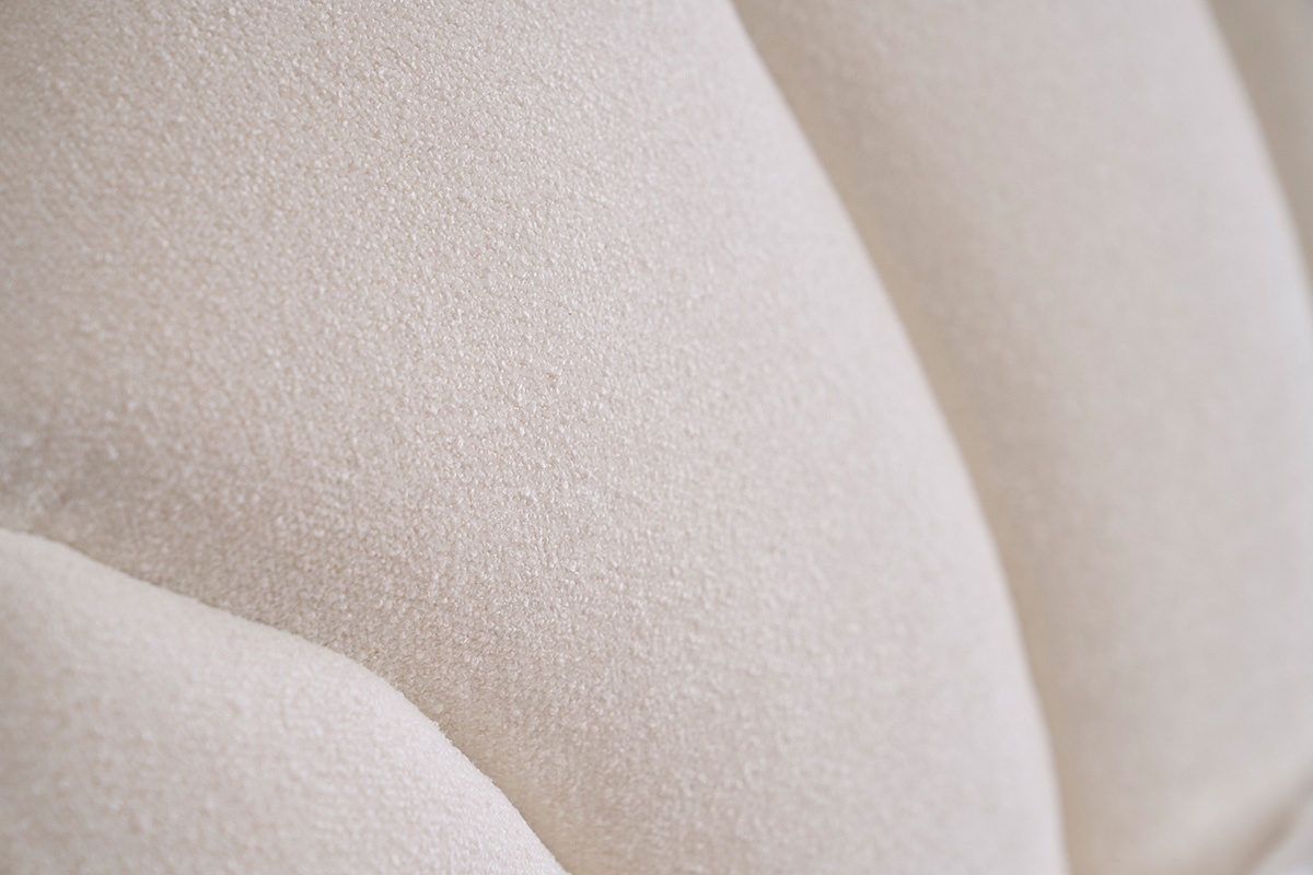 Lit 2 places 160x200 en tissu effet laine boucle ARIELLE