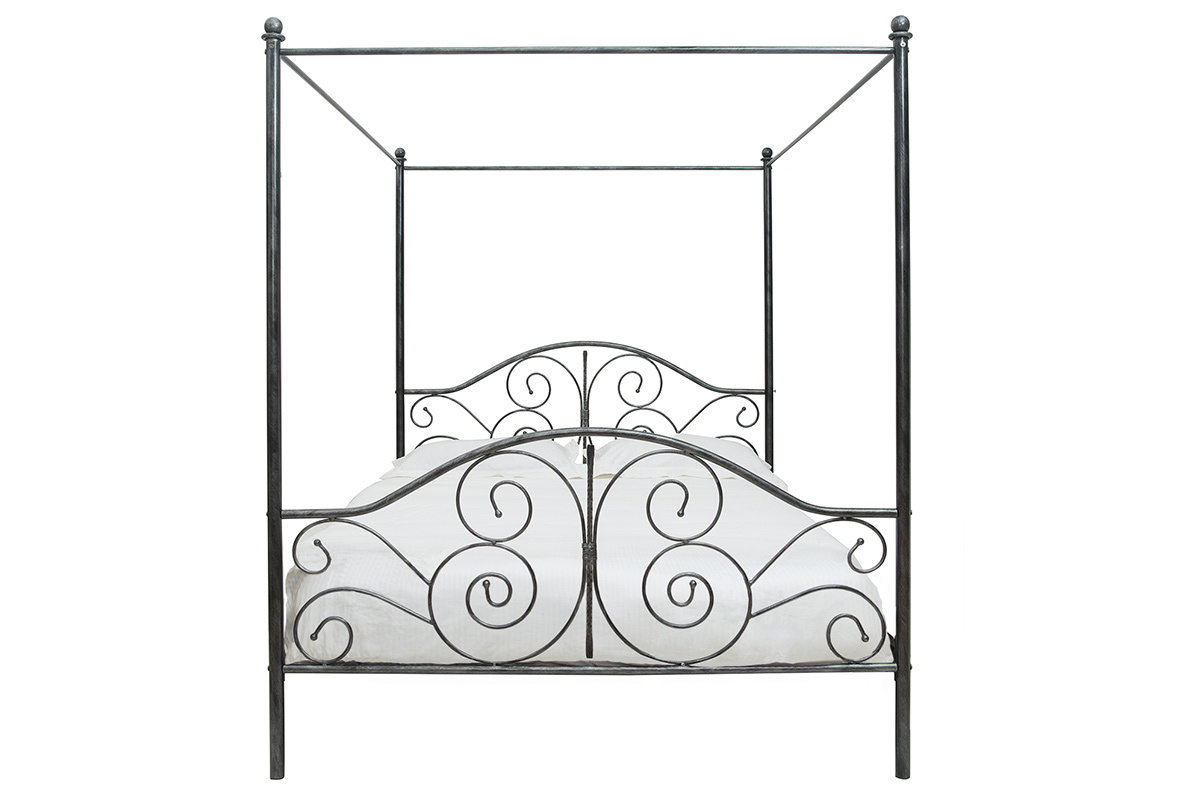 Lit  baldaquin baroque noir 160x200 VICTORIA