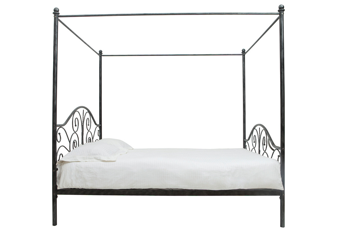 Lit  baldaquin baroque noir 160x200 VICTORIA