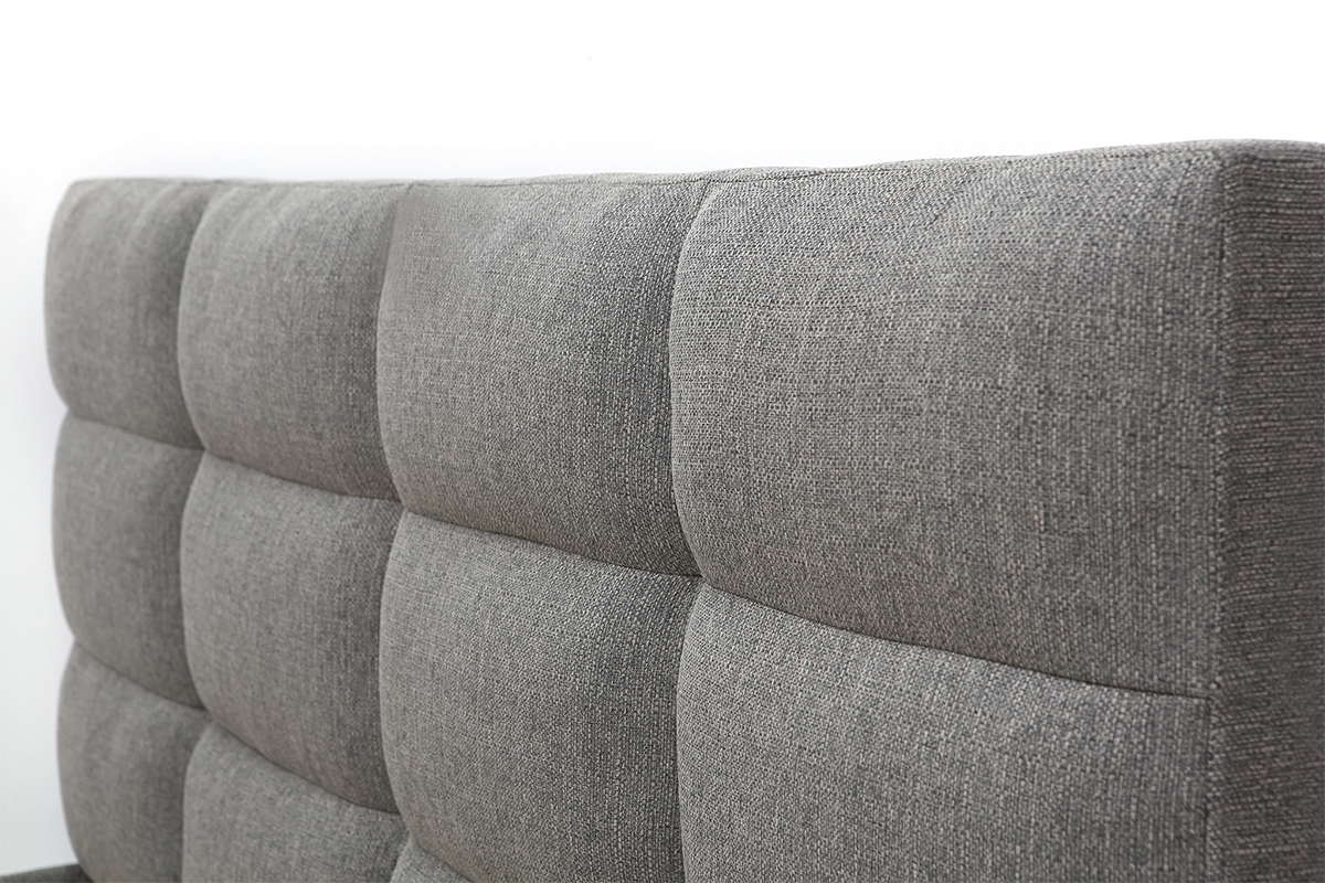 Lit adulte 160x200 cm gris clair EMERY