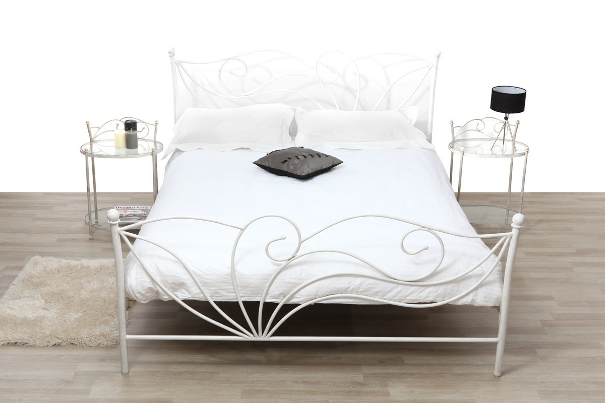 Lit  baroque blanc 160x200 VENEZIA