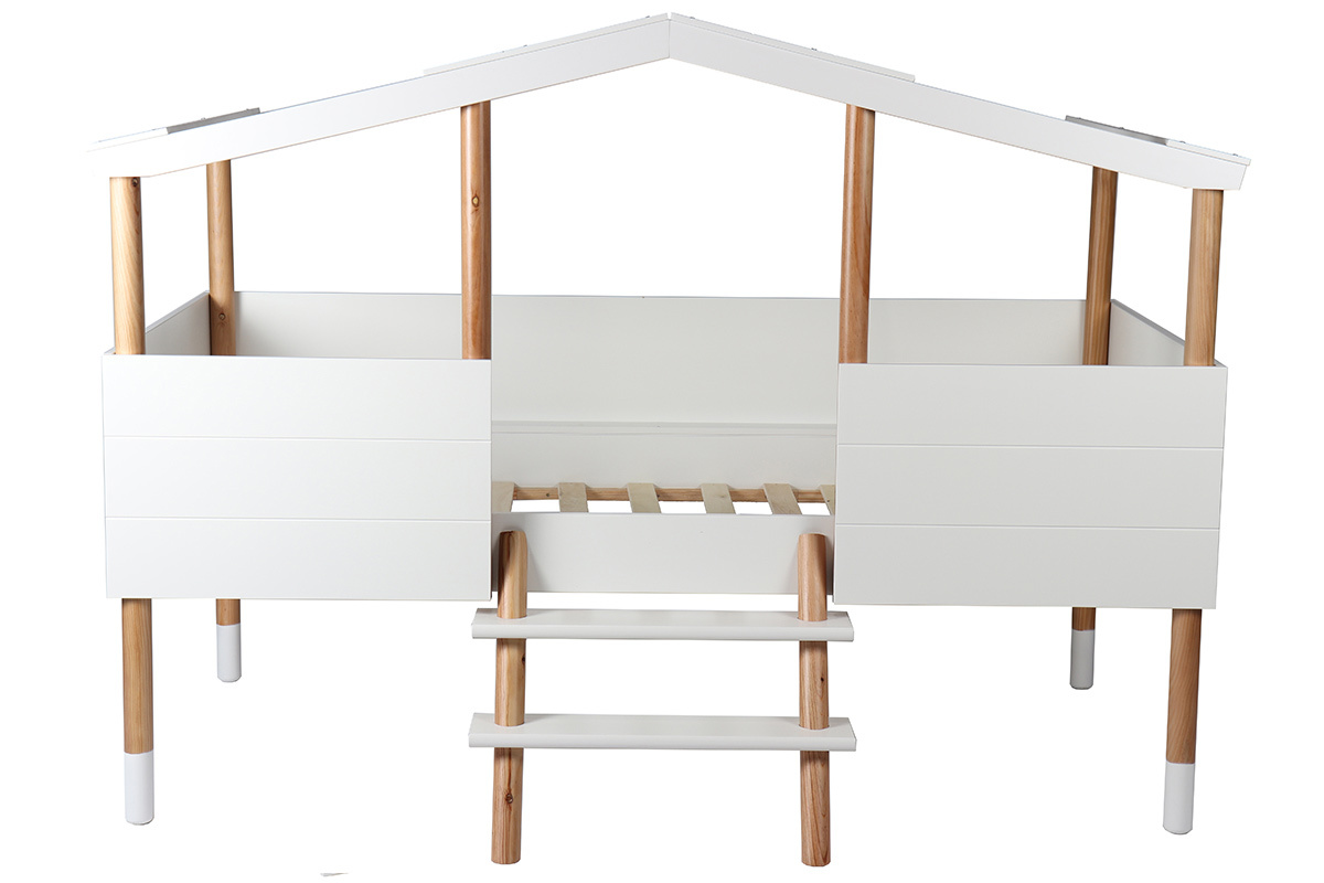 Lit cabane enfant avec sommier 90 x 190 cm PILOTI
