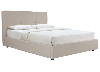 Lit coffre 160 x 200 cm en tissu beige SOGNO