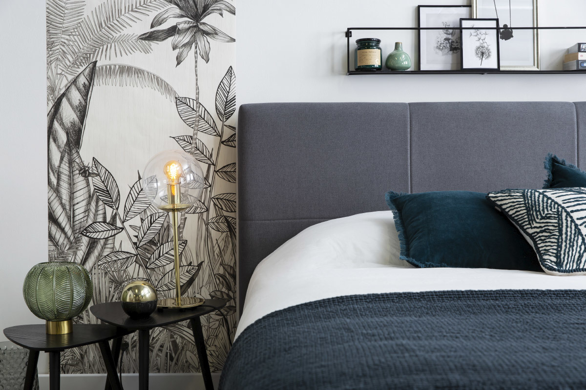 Lit coffre 160 x 200 cm en tissu gris SOGNO