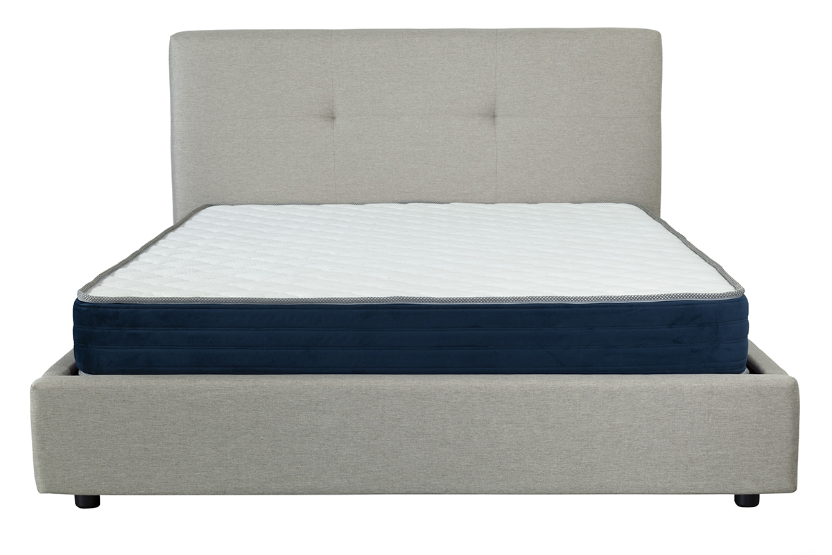 Lit coffre 180 x 200 cm en tissu beige SOGNO