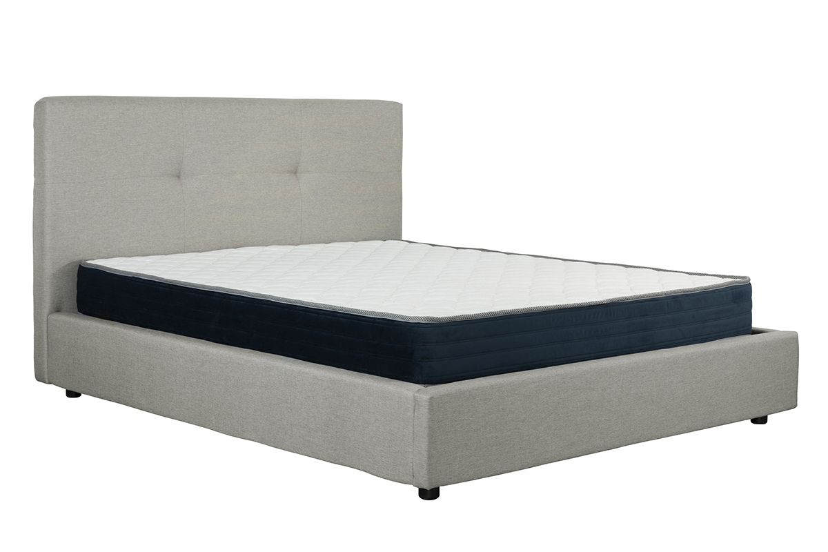 Lit coffre 180 x 200 cm en tissu beige SOGNO