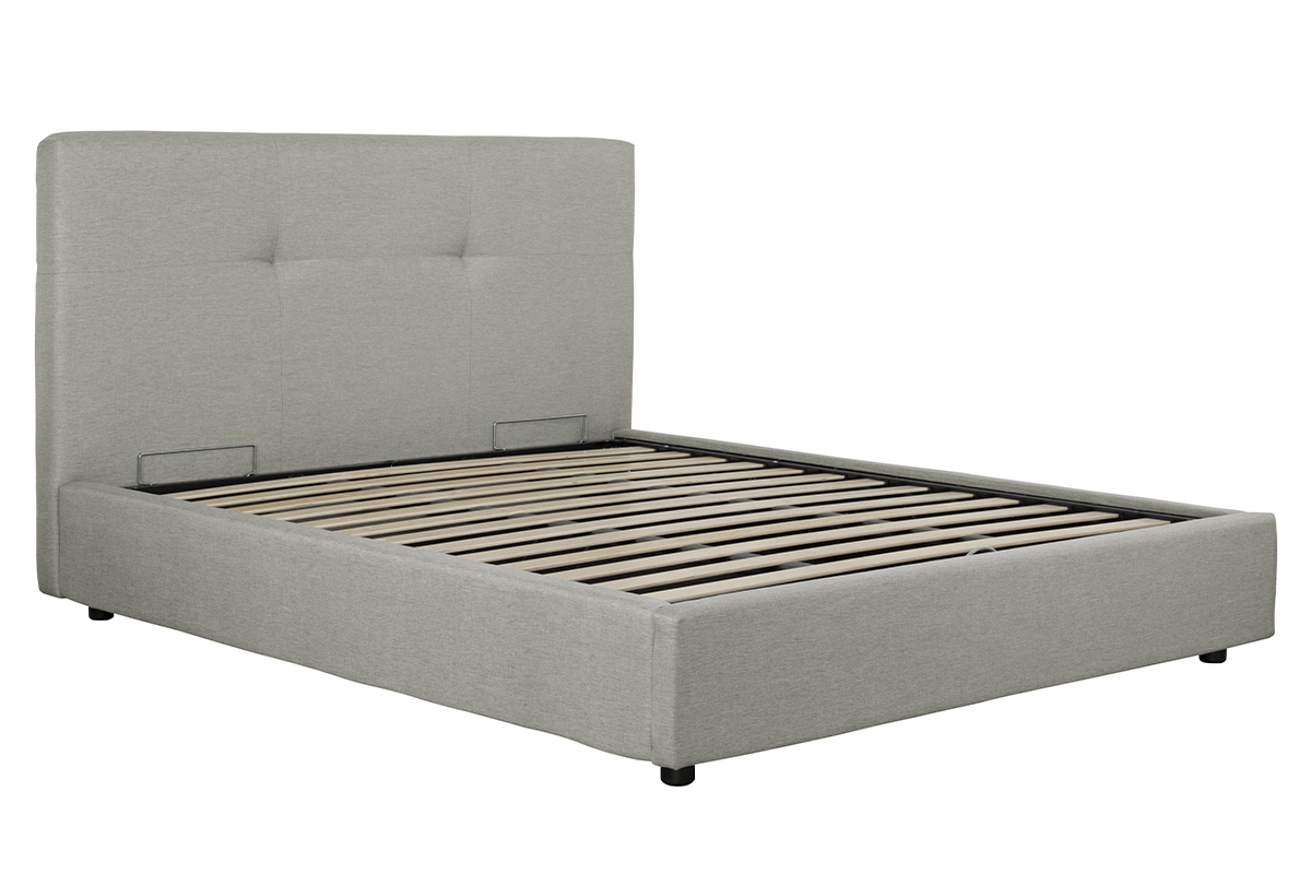 Lit coffre 180 x 200 cm en tissu beige SOGNO