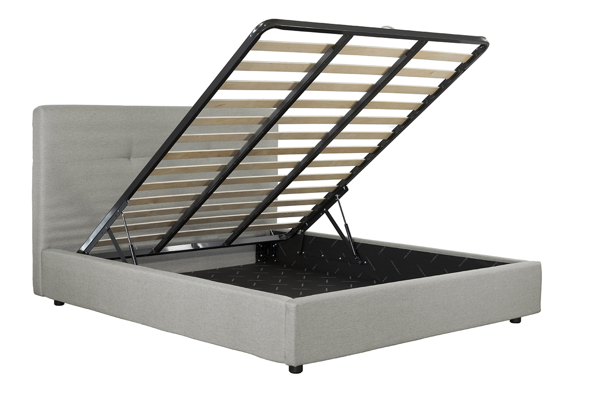 Lit coffre 180 x 200 cm en tissu beige SOGNO