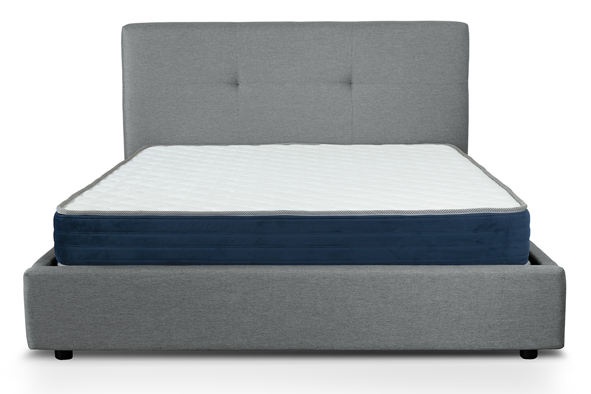 Lit coffre 180 x 200 cm en tissu gris SOGNO