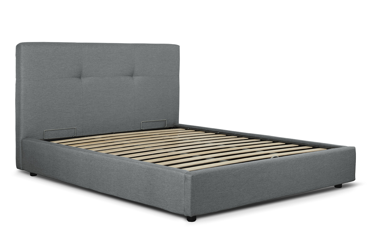 Lit coffre 180 x 200 cm en tissu gris SOGNO