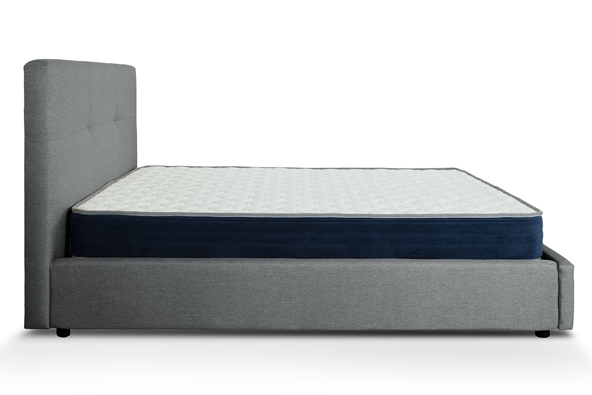 Lit coffre 180 x 200 cm en tissu gris SOGNO