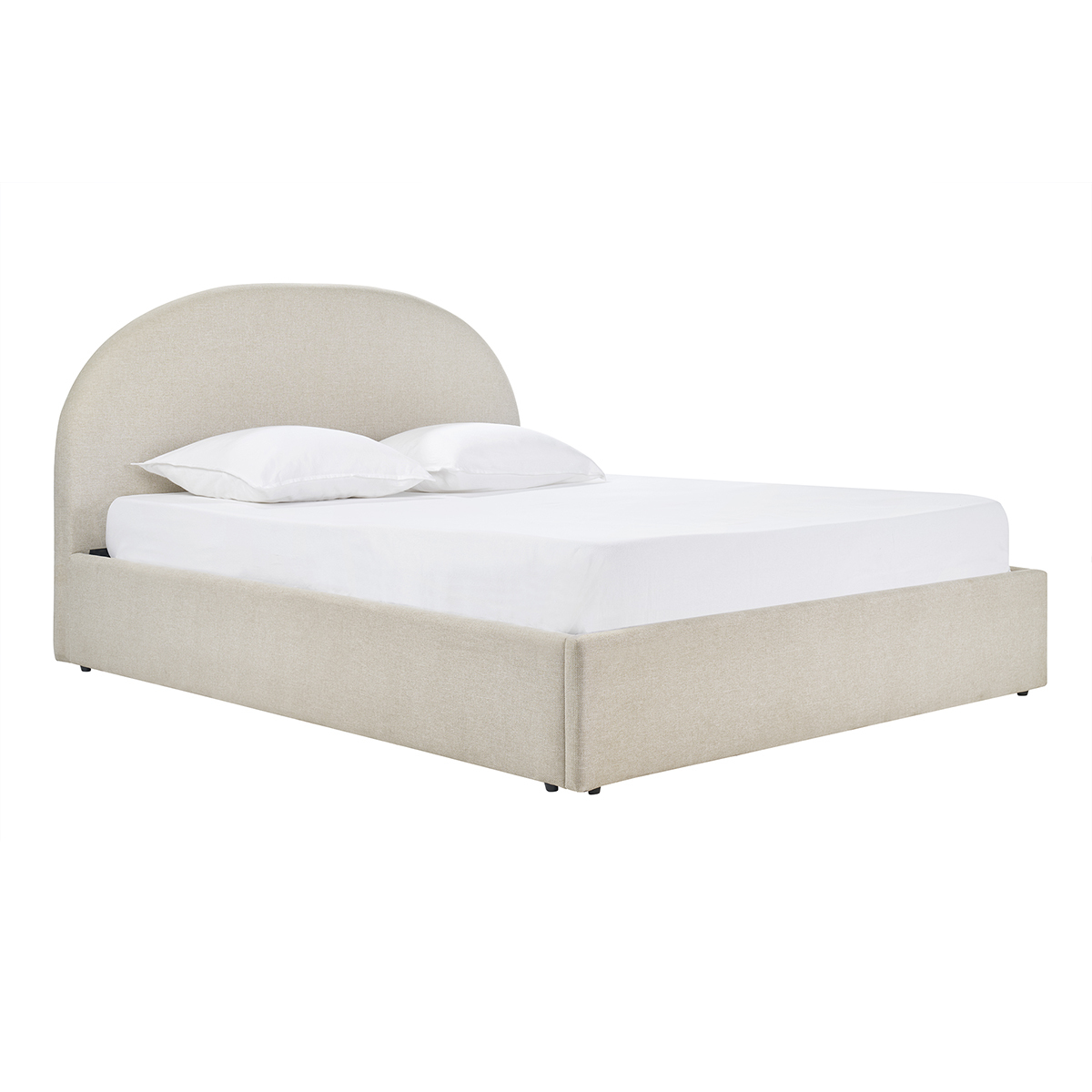 Lit coffre 2 places 160x200 cm en tissu beige OREN Lit coffre 2 places 160x200 cm en tissu beige OREN