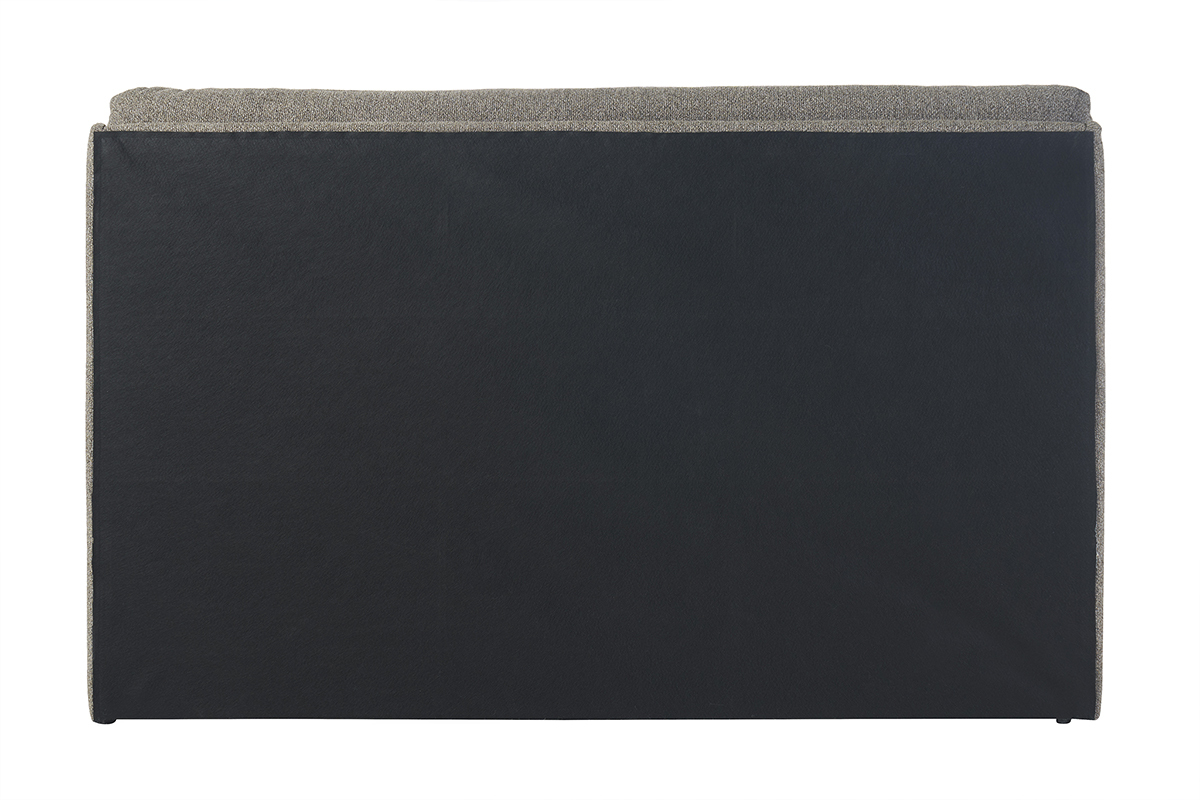 Vue de dos du lit coffre 2 places 160x200 cm HONO en tissu taupe.