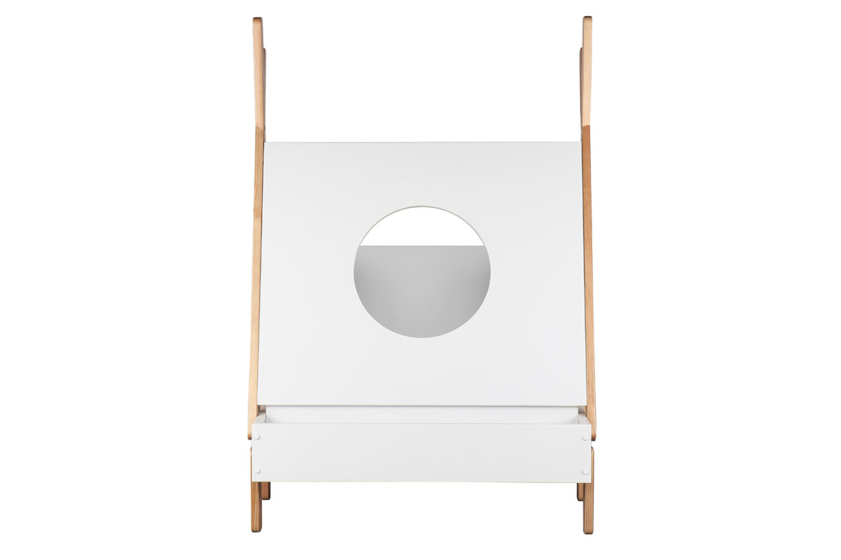 Lit enfant bateau blanc et bois clair TIMEHLO