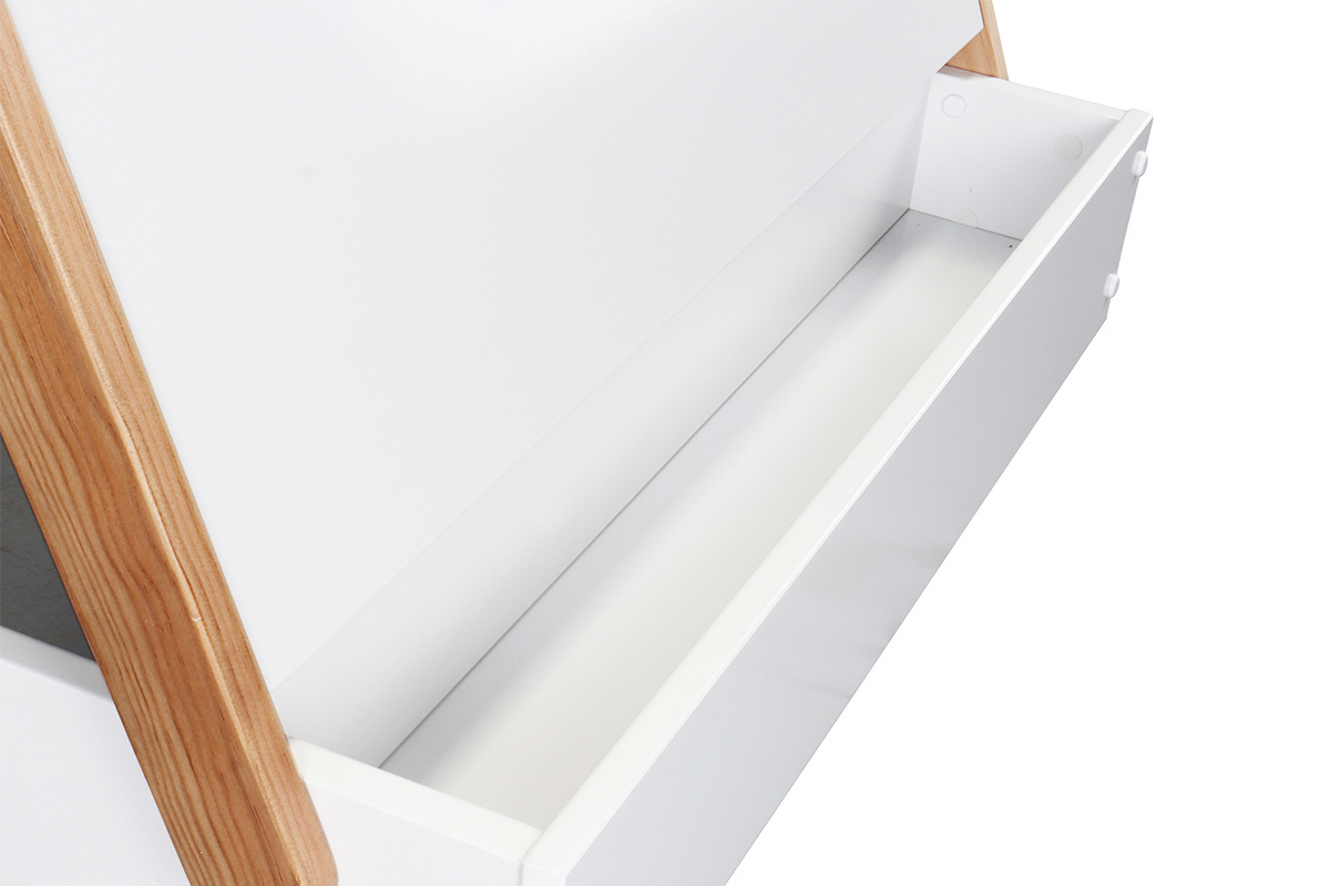 Lit enfant bateau blanc et bois clair TIMEHLO