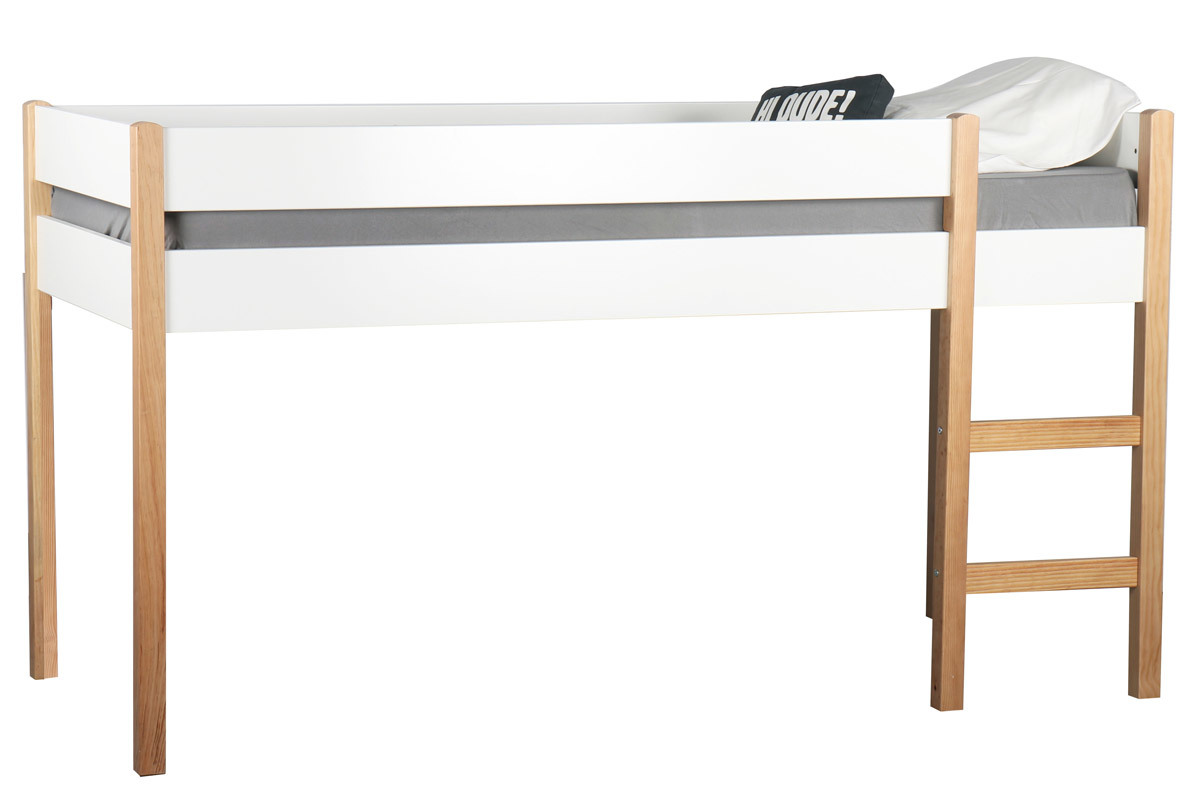 Lit enfant sur�lev� en pin blanc ALTO