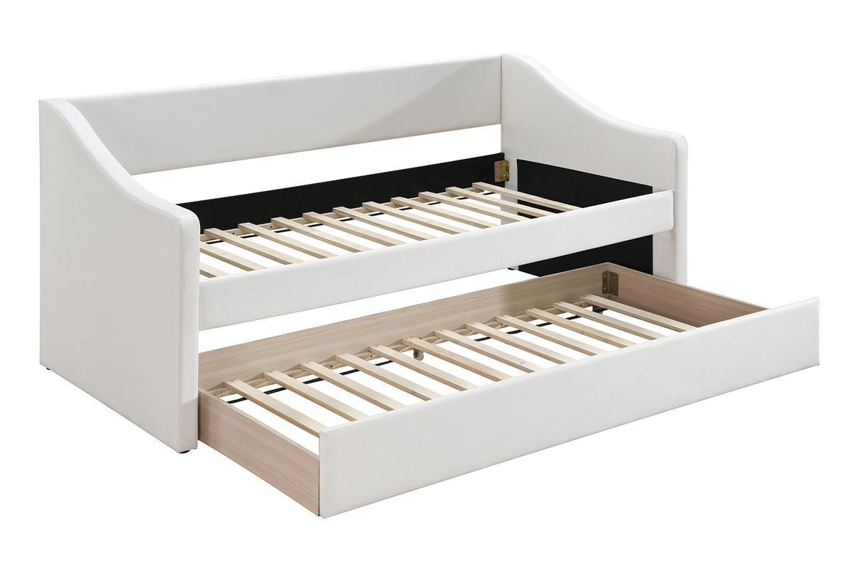 Lit gigogne blanc 90x190 cm BEKKER