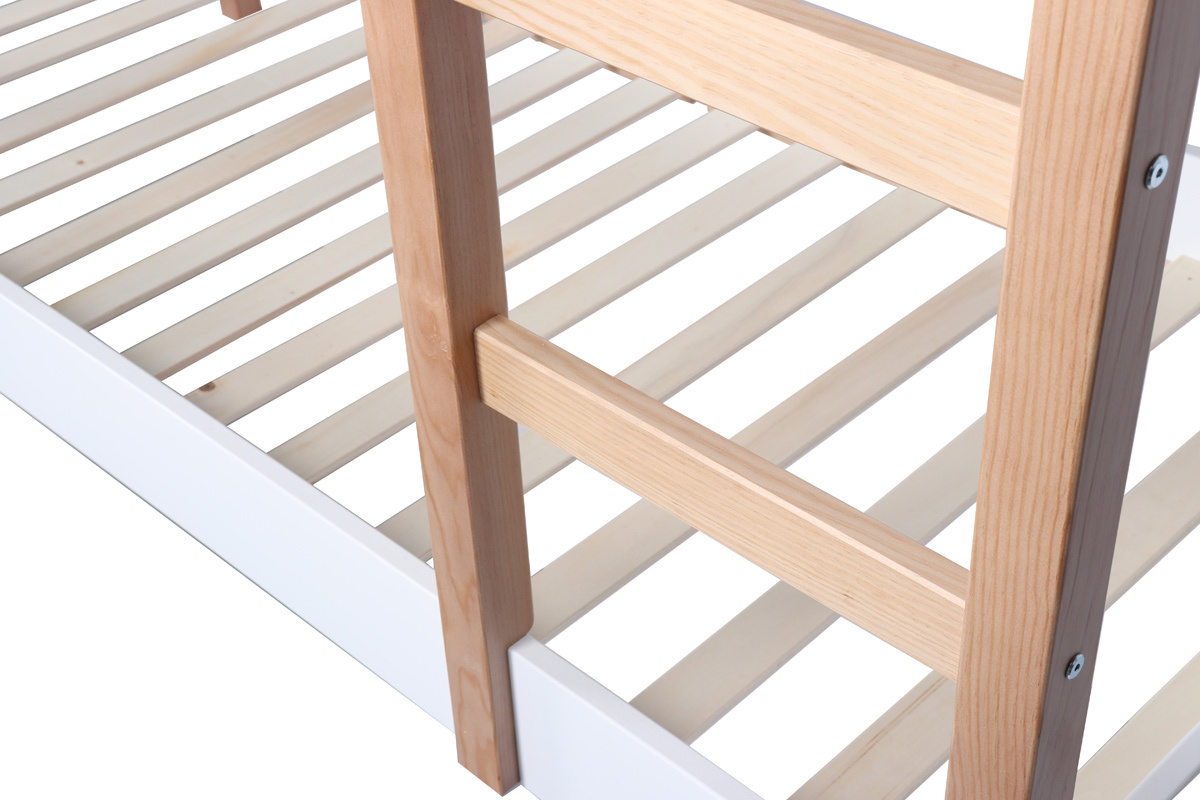 Lit superpos� enfant bois clair et blanc ALTO