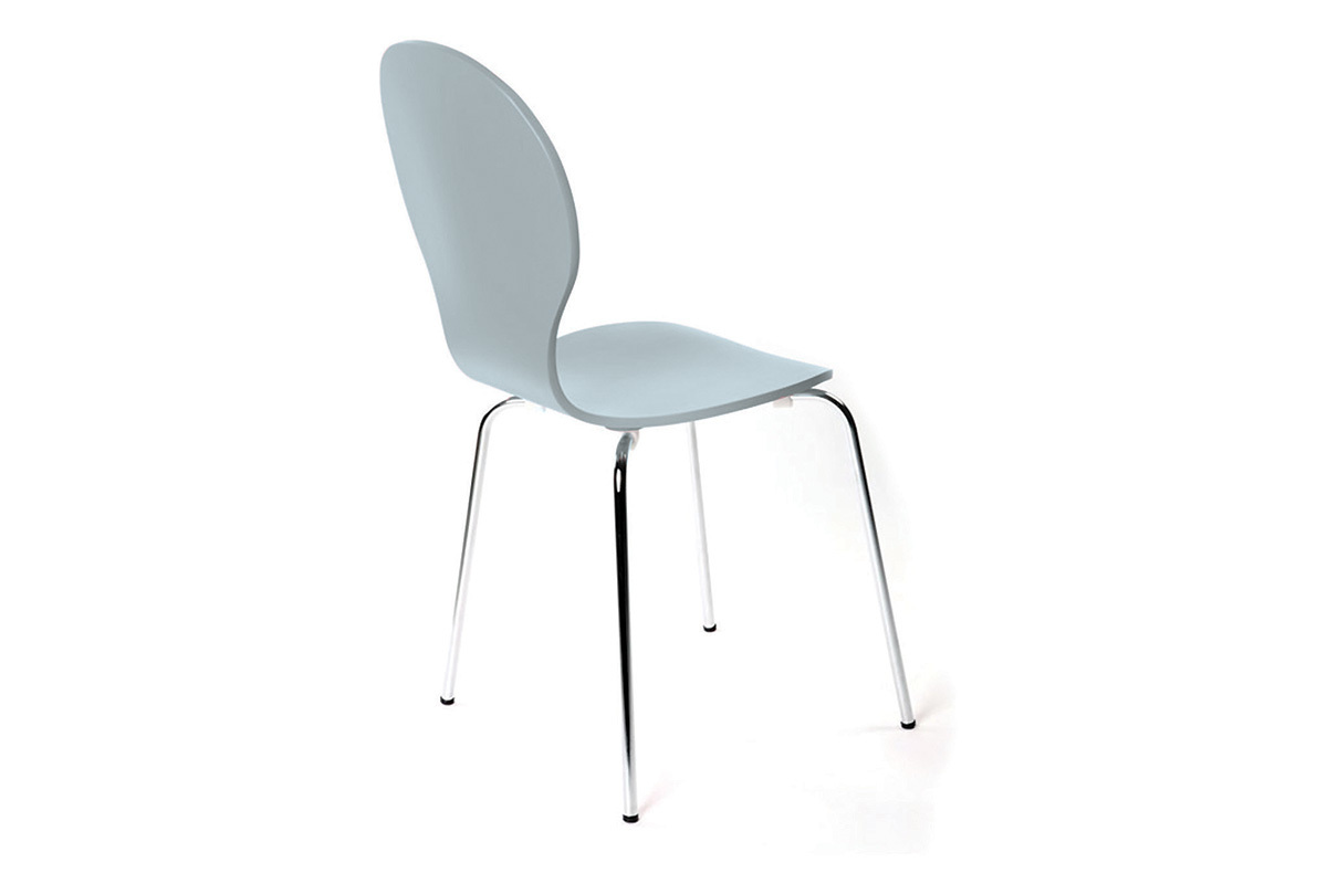 Lot de 2 chaises design empilables grises NEW ABIGAIL