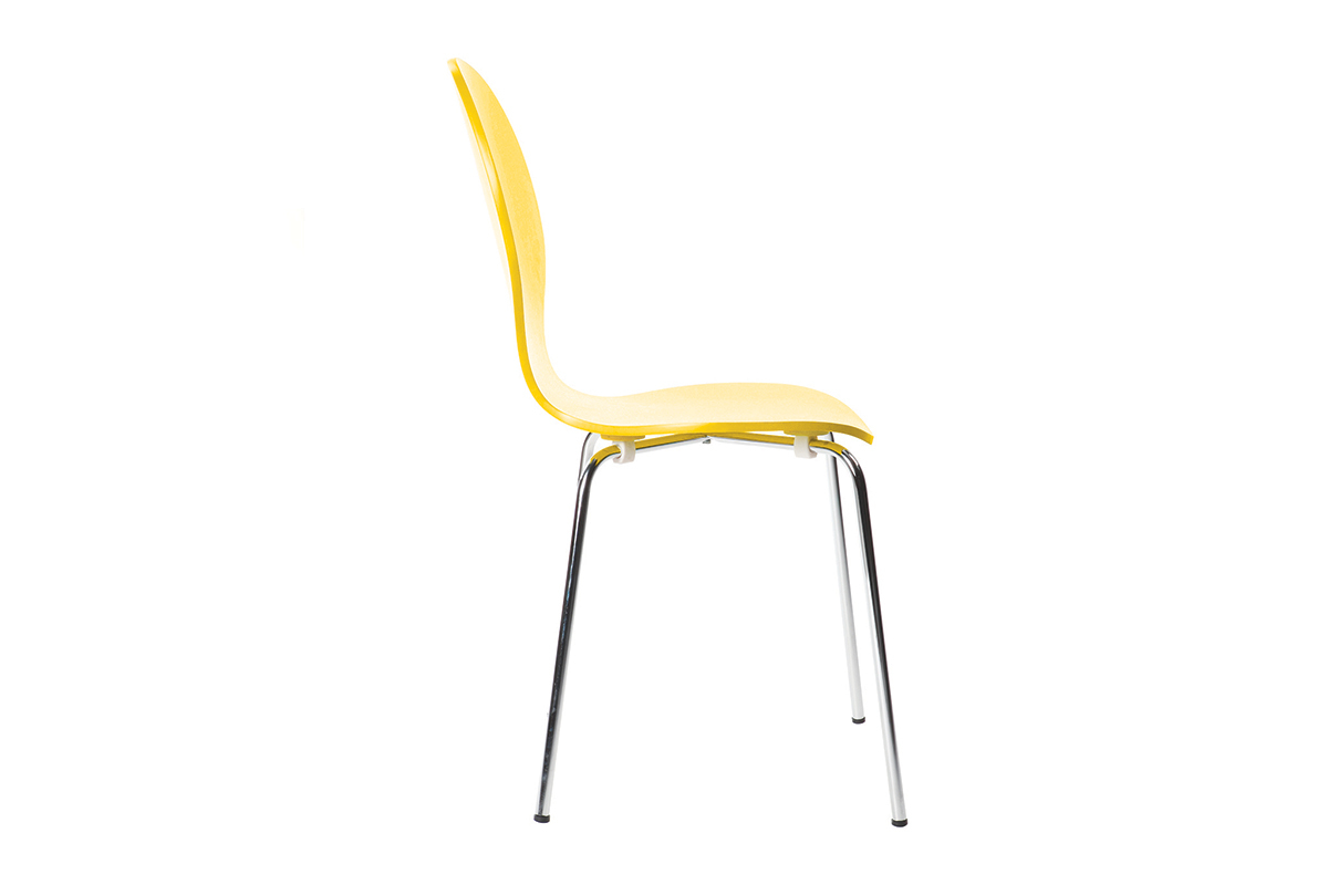 Lot de 2 chaises design empilables jaunes NEW ABIGAIL