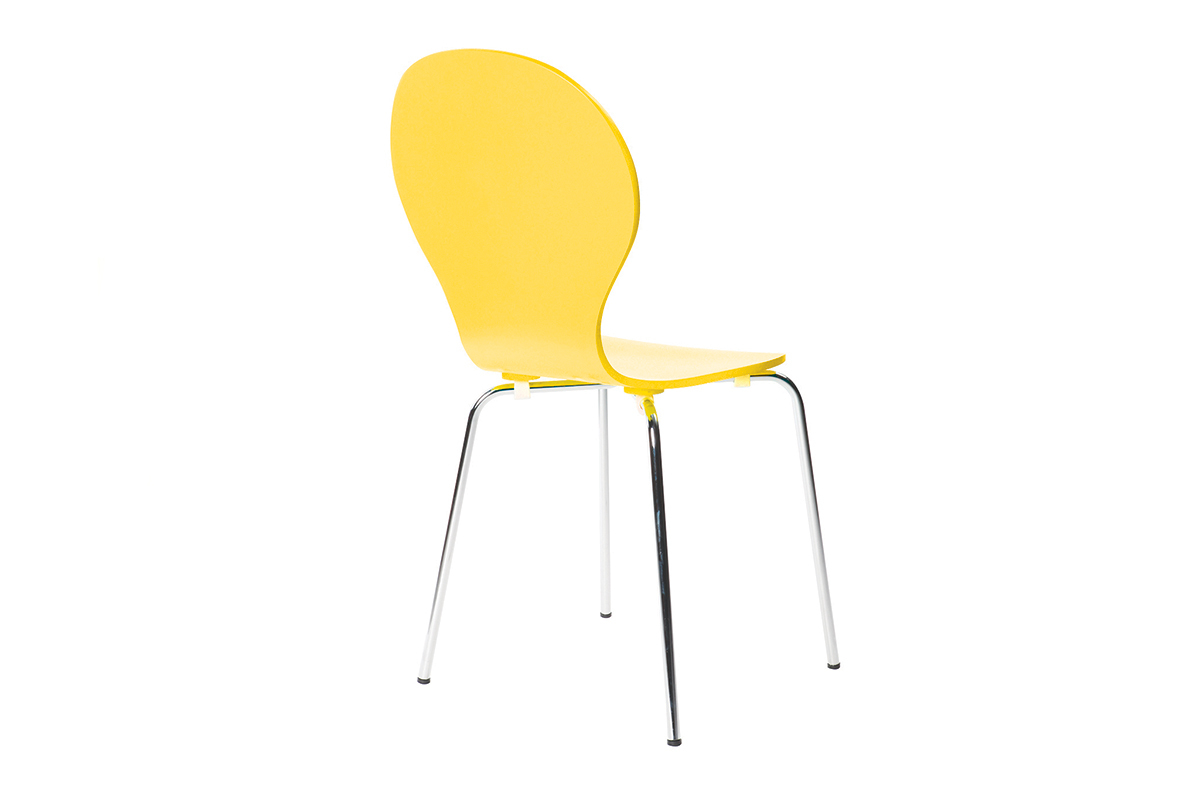 Lot de 2 chaises design empilables jaunes NEW ABIGAIL