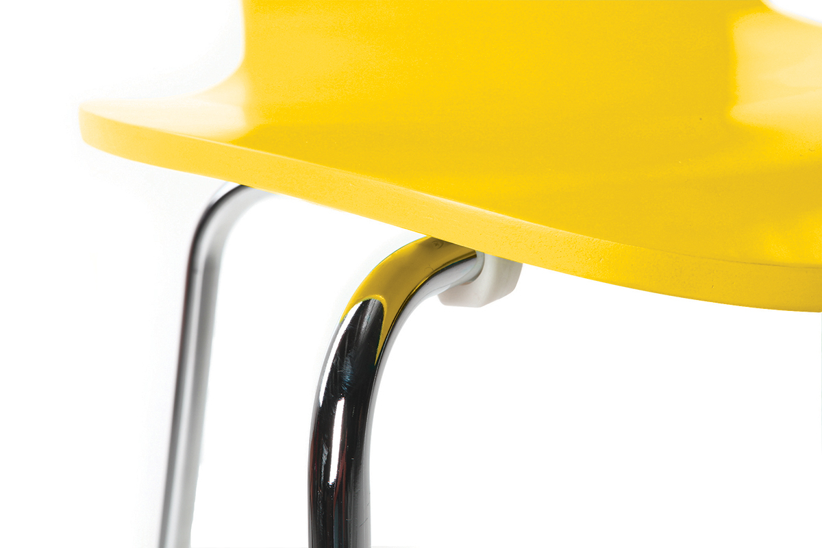 Lot de 2 chaises design empilables jaunes NEW ABIGAIL