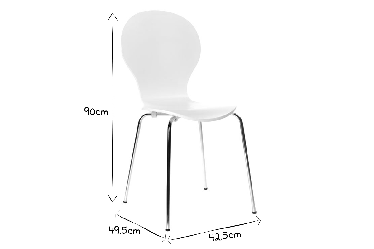 Lot de 2 chaises design empilables jaunes NEW ABIGAIL